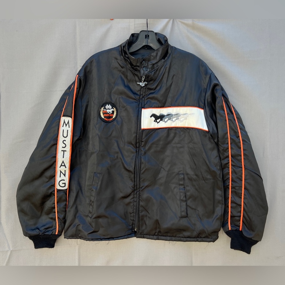 Black Racing-Style Bomber Jacket